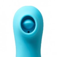 Vibrating & Sucking Vibrator with Tongue, 12-Speed, Medical Grade Silicone, Waterproof, Rechargeable, LIGHT BLUE